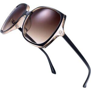 Oversized Square Cat Eye Sunglasses Women UV400 Retro Fashion Butterfly Frame